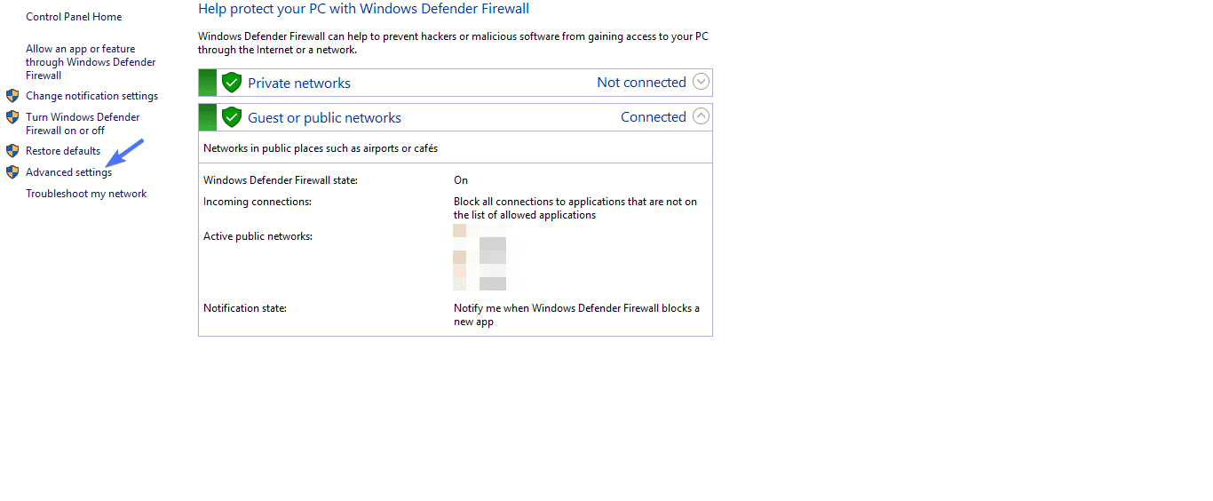 Windows Defender Firewall: Install WordPress Locally
