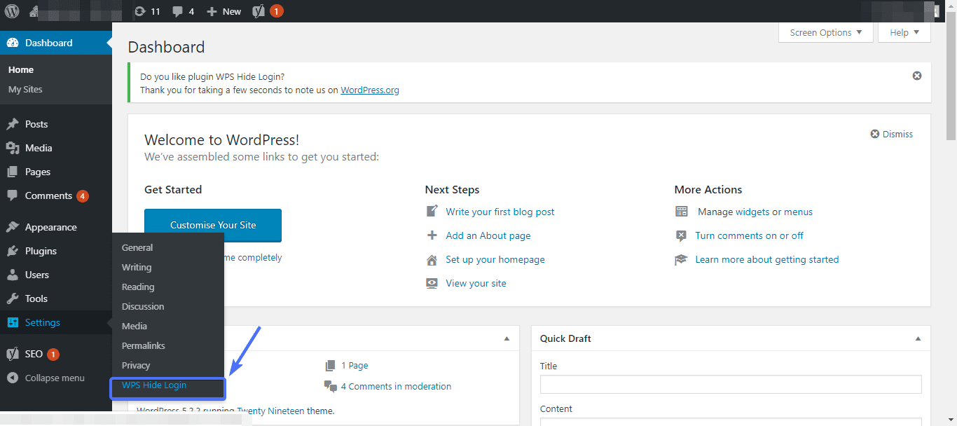 wps hide login