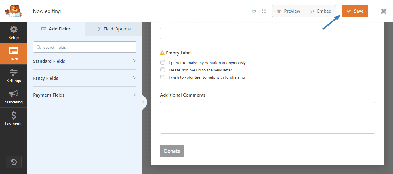 Wpform fields