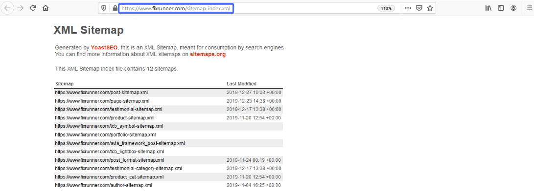XML sitemap